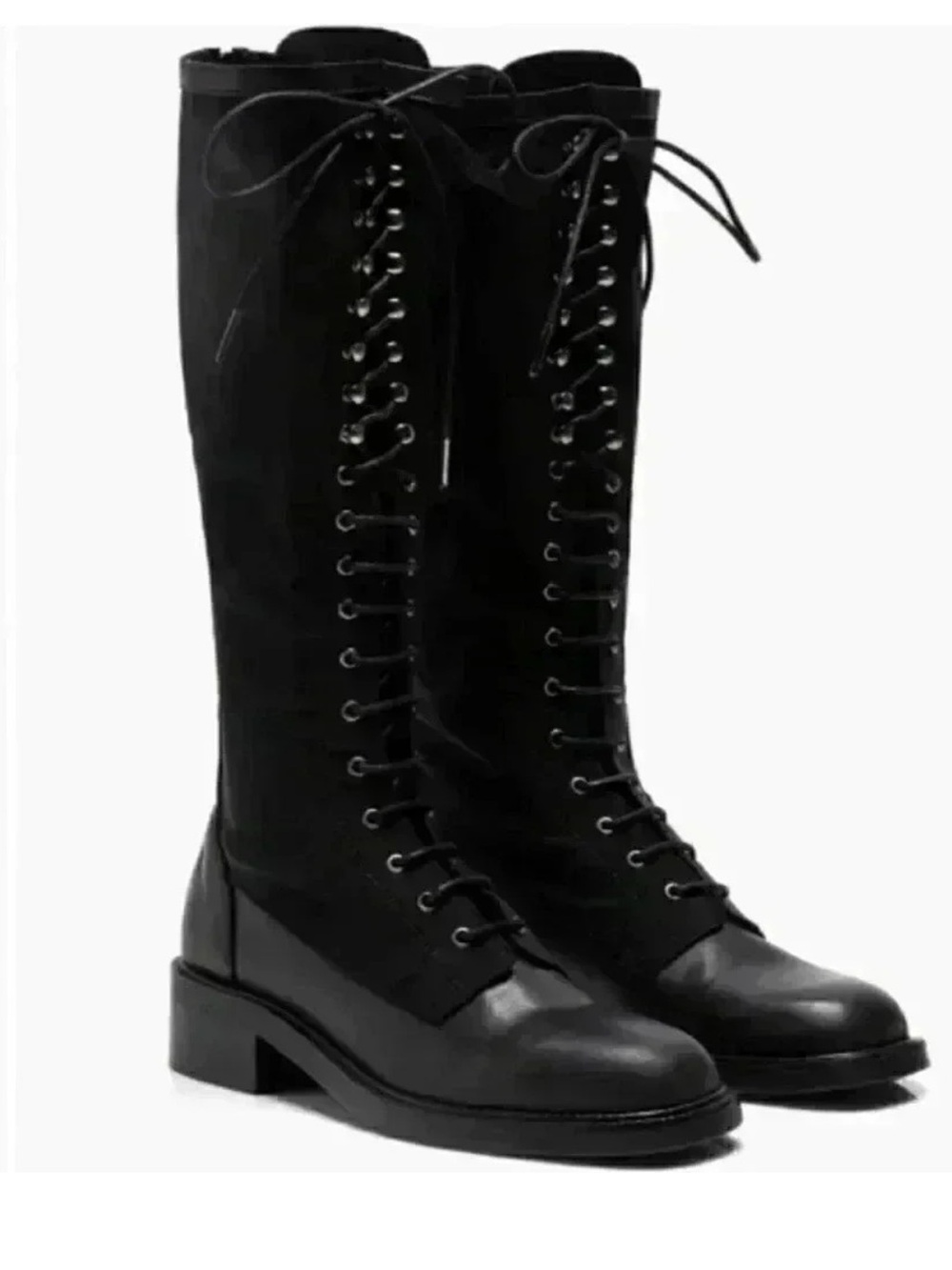 Free People Trickum Tall Combat Boots Black EU39 US8.5 - Picture 2 of 14